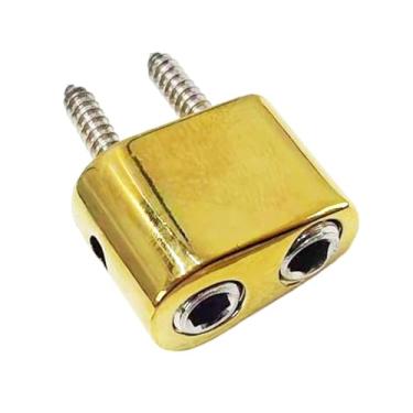 Imagem de Colaxi Kit de ponte headless para guitarra com tailpiece e chave de instalação. Fácil instalação. Peças para guitarra, instrumentos musicais e acessórios, Fechadura de Corda Dourada