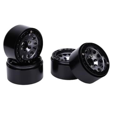 Imagem de KUIDAMOS Cubo de Roda RC de Liga de Alumínio Leve de 1,9 Polegadas para Maior Estabilidade Em Carros de Esteira RC de Escala 1/10, Fácil Instalação para Controle Aprimorado, 4 Unidades para (Cinza)