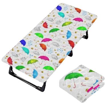 Imagem de Burbuja Lençol de berço de guarda-chuvas para crianças, lençol de cochilo acolchoado portátil com faixa elástica para meninas e meninos, lavável na máquina, 63,5 x 127 cm