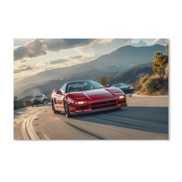Imagem de HouLaiZhe Drift Car Jdm Nsx Sports Car Fast Cool Posters Canvas Wall Estética Decoração de parede Impressão de parede Sala de Galeria Decoração de parede para quarto sala de estar escritório 11 x 17