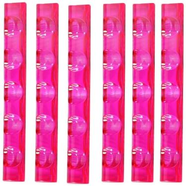 Imagem de 6Pcs Nail Art Acrylic Brush Holder - suporte transparente simples, descanso de escova para 5 canetas de unhas, pincéis e ferramentas de gel para unhas, luvas para unhas curtas " (Rosa)