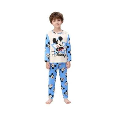 Imagem de Conjunto De Pijamas De Manga Longa Com Estampa De Cartoon Stitch Para 