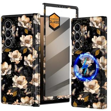 Imagem de Hekodonk Capa para Galaxy Z Fold 7, [compatível com MagSafe] [protetor de tela embutido] [proteção de dobradiça], capa magnética fina à prova de choque feminina para meninas para Samsung Galaxy Z Fold