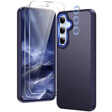 Imagem de Capa de telefone compatível com Samsung Galaxy S24-FE: capas para Samsung S24 FE, capa protetora rígida anti-impressão digital, capa fina para S24 FE, azul