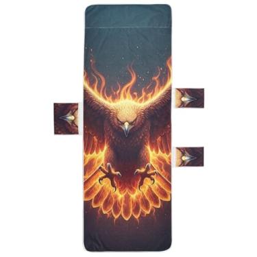 Imagem de Cool Eagle Wings Chaise Lounge Cadeira Toalhas Cobertura Praia Piscina Cadeira Toalha com Bolsos Costa Espreguiçadeira de Praia 215,9 cm x 76,2 cm