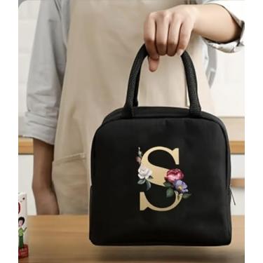 Imagem de Bolsa Térmica Portátil Para Trabalho e Escola Estampa com Letras (22 X 18,5 X 11,5 Cms) (S)