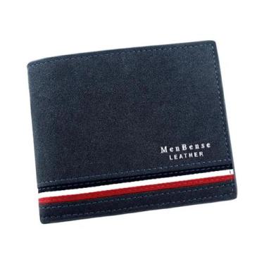 Imagem de Carteira Masculina Slim Em Couro PU Com Zíper, Porta Moedas, Porta Car