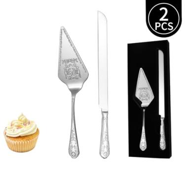 Imagem de Aço Inoxidável 304 Padronizado Conjunto de Espátula Bolo 2 Peças Caixa Presente Utensílios Mesa Estilo Ocidental para Hotéis