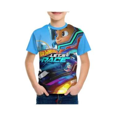 Imagem de Camiseta Casual De Verão Com Estampa Disney Hot Wheels Para Crianças E