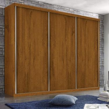 Imagem de Guarda Roupa Casal 3 Portas De Correr 4 Gavetas Cronos Yescasa Freijó