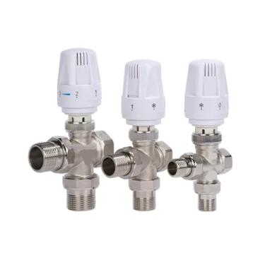 Imagem de PXNQMTJM 1 peça válvula de termostato de radiador reto/ângulo/Tee/PPR atuador termostato termostato controle de temperatura do aquecedor (1-1/10.2 cm, tipo A)