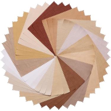 Imagem de Nodsaw 42 peças quadradas de tecido de algodão sólido 25,4 x 25,4 cm, tecido de bolo de camada para estofamento 25,4 cm, sólido marrom branco creme marfim camadas naturais quadrados de 25,4 cm para