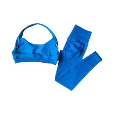 Imagem de Conjunto De Yoga Feminino De Cintura Alta Com Sutiãs De Fitness Para C