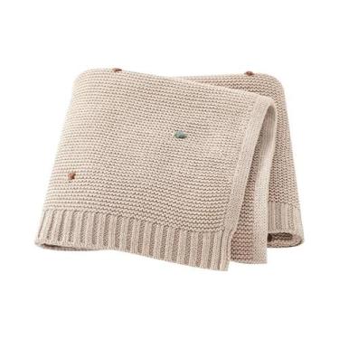 Imagem de Cobertores De Bebê De Algodão Crocheted Unissex 90x70cm Envoltório Par