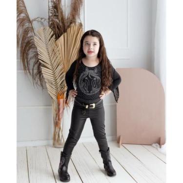 Imagem de Body Ana Castela Country Infantil Menina  Manga Longa com Franja e Est