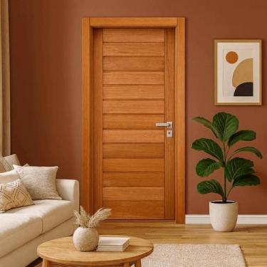 Imagem de Porta Completa Comercial Linha Econômica 72x210cm em Madeira Maciça Ce
