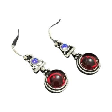 Imagem de Brincos De Gancho De Orelha Em Prata Tailandesa Imitada Com Pedra Da L