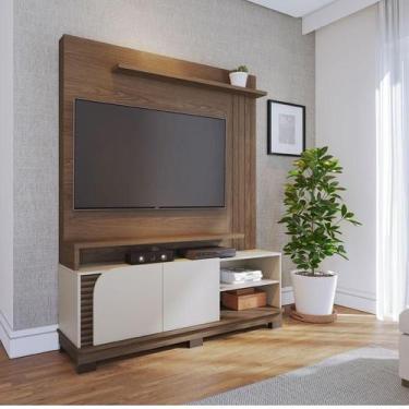 Imagem de Estante Home Theater Ambiente Jurerê 1.5 Amendôa Off White Matte  Coli