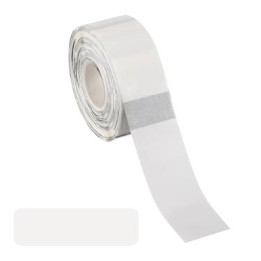 Imagem de PATIKIL Adesivos de etiqueta térmica, refil de papel de impressão autoadesivo de etiqueta térmica de 1,6 x 0,5 160 fitas/rolo para etiqueta de nome, endereço de código de barras, transparente