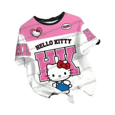 Imagem de Camiseta De Verão Estilo Hip-hop Com Estampa 3D Da Hello Kitty Para Me