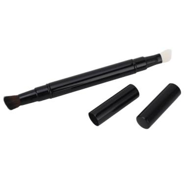 Imagem de CUOFYUNL Pincel de maquiagem retrátil de lã macia de ponta dupla Escova de sombra portátil para viagens ao ar livre