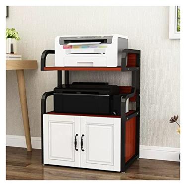 Imagem de KEG801302 Suporte de impressora de 3 níveis para escritório, prateleira multiuso para reprodutor de mídia, scanner, arquivos, livros, micro-ondas, forno, cozinha, sala de estar, casa, escritório