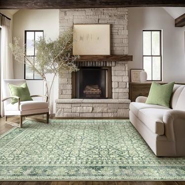 Imagem de BEIMO Tapetes de área de 20 x 25 cm para quarto, sala de estar, tapete lavável à máquina, capa de piso 20 x 25 cm, tapete estético vintage estampado, tapete de pilha baixa com suporte de borracha