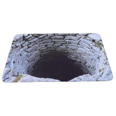 Imagem de HURRISE Tapete de Furo 3D, Tapete de Ilusão óptica Com Base de Borracha Deslizante e Fácil de Limpar, para Entrada Interna e Externa Sala de Estar Quarto Banheiro Varanda 60x90cm (Tipo 1)