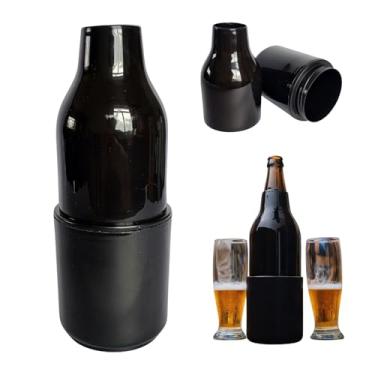 Imagem de Garrafa Porta Cerveja 600ml Fri-Ice Frigela Com Câmara Fria Térmico cor Preto