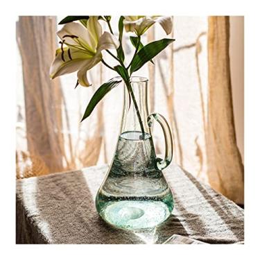 Imagem de Vasos de vidro clássicos modernos, vasos de flores, vasos de cultura aquática, bolhas transparentes, arranjos de flores de sala de estar feitos à mão