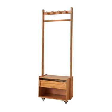 Imagem de KHUTRW3D Suporte para chapéu, cabide de madeira maciça, cabideiro, mesa de cabeceira, cabide de quarto, armário de armazenamento, cabide integrado, suporte de armazenamento de roupas removível