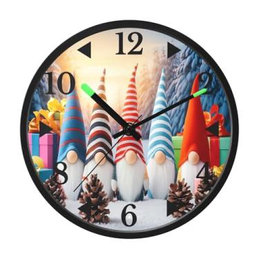 Imagem de STAYTOP Lindo boneco de neve de Natal relógio de parede LED para quarto com brilho noturno, relógios de parede silenciosos de 30 cm para decoração de sala de estar, controle de som, relógio de parede