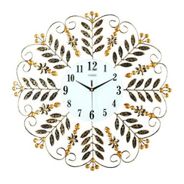 Imagem de Relógio de parede redondo simples mudo sem tique-taque fácil de ler precisão ferro retro relógio de parede para sala de estar