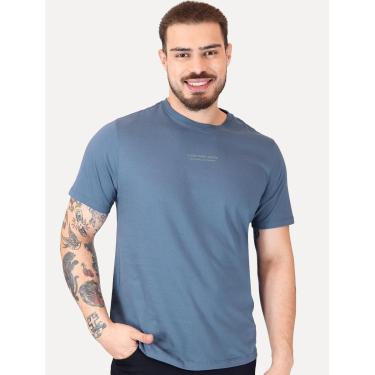 Imagem de Camiseta Calvin Klein Jeans Masculina Trademark Logo Azul Médio-Masculino