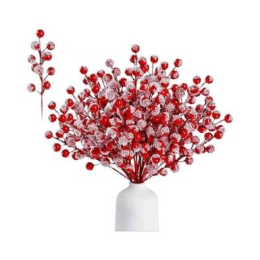 Imagem de Galhos De Pinheiro Artificial Branco Neve 20/26cm, Decoração De Natal 