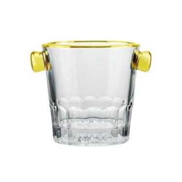 Imagem de Balde de gelo de vidro de festa para casa vinho champanhe ornamentos decorativos para sala de estar banheira de bebida (ouro)