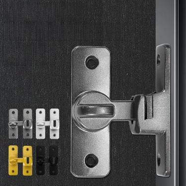 Imagem de Trava de porta deslizante - instalação sem perfuração, fechadura de porta de celeiro para portas de armário, armário e banheiro (preto)