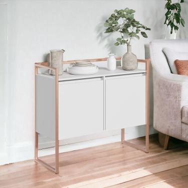Imagem de Aparador Compacto Metalic Branco Cobre