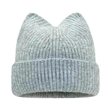 Imagem de Gorro Feminino De Lã Quente Com Orelhas De Gato, Estilo Coreano, Para 