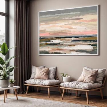 Imagem de Quadros Decorativos com Moldura Moderno Tons Neutros para Sala Quarto 