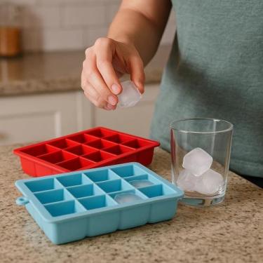 Imagem de Forma Gelo Silicone Cubos Recipiente Congelar Tigela Pote Geladeira Co