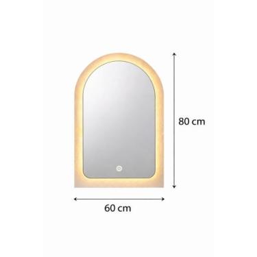 Imagem de Espelho capela com botão touch led 3 tons 60x80 - JOIA VIDROS ESPELHOS