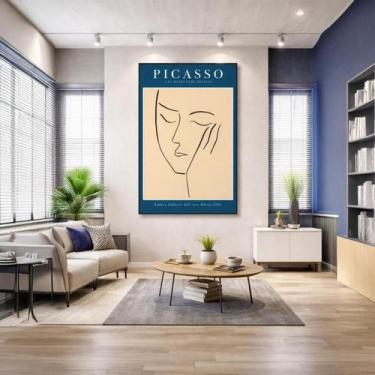 Imagem de Quadro Canvas Picasso Mulher Esboço 60X40Cm Mold Preta - Quadros On-Li
