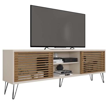 Imagem de Rack Bancada Para Tv Até 72 Polegadas Bege Frizz Caemmun