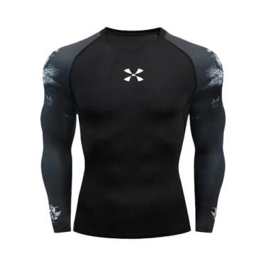 Imagem de Camiseta De Compressão Slim Fit Para Homens, T-Shirt De Natação Cody L