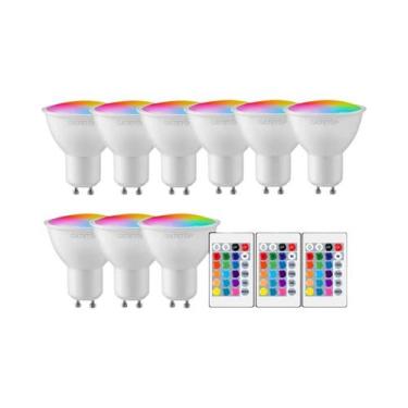 Imagem de Lâmpada LED RGB GU10 6W Dimmable Com Controle Remoto De 24 Teclas Colo