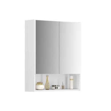 Imagem de Armário Espelheira Troia Com 2 Portas E Nicho Organizador Branco