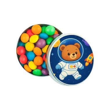 Imagem de Kit 30 Latinhas Lembrancinhas Ursinho Astronauta Cor: Prateado - Gil F