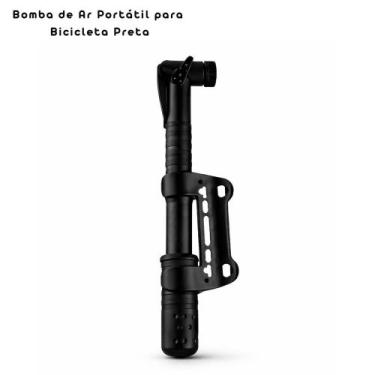 Imagem de Bomba de Ar Portátil para Bicicleta Bike Ciclismo Preta Acessório com 
