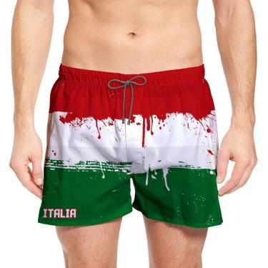 Imagem de Short Estampado Masculino Italia Verão Academia Copa Curto-Masculino
